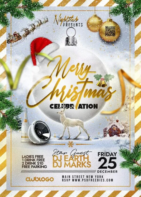 Christmas Day Party Flyer PSD