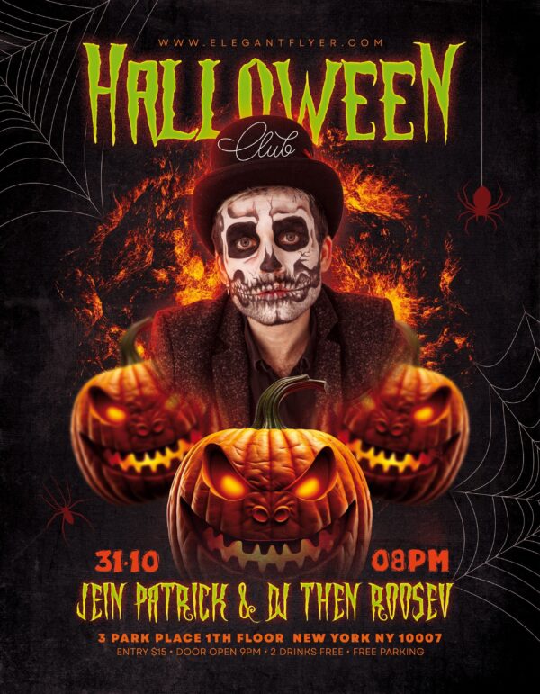 Halloween DJ Club Flyer PSD Template