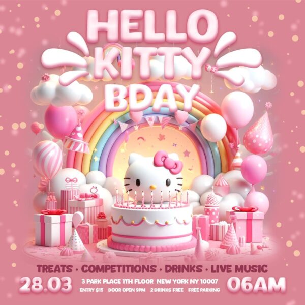 Pink Hello Kitty Birthday Template