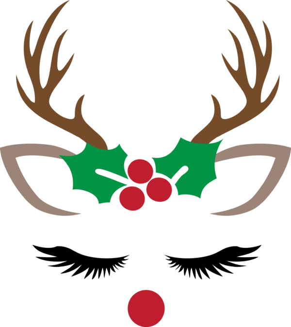 Christmas Reindeer Face SVG