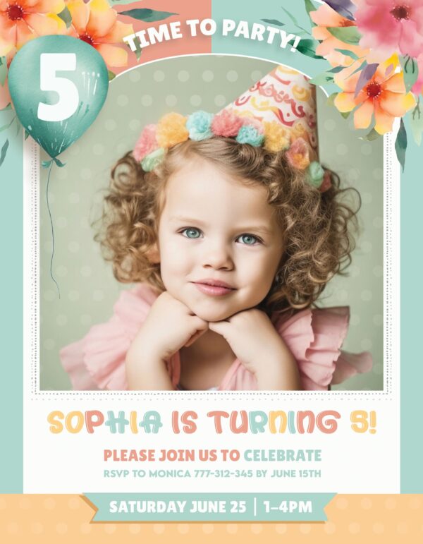 Girls Birthday Invitation Template